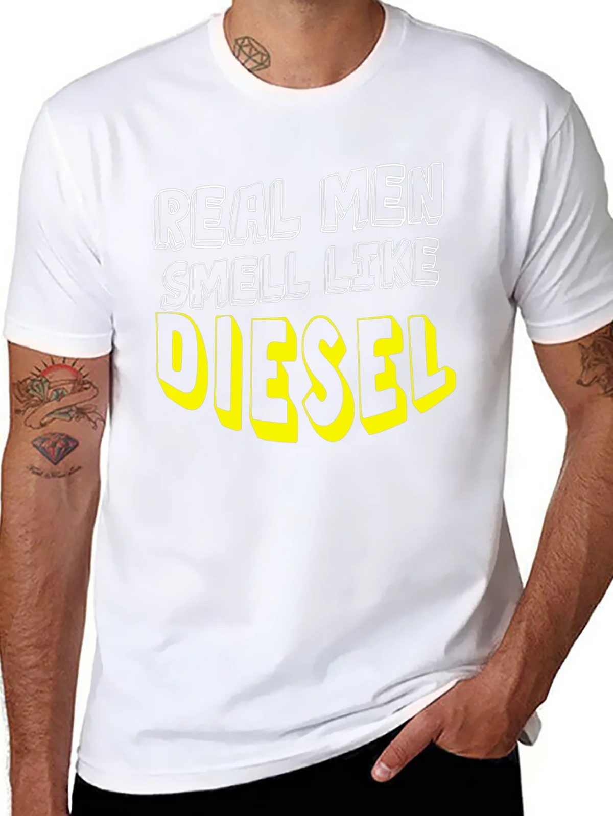 Real Men Smell Like Diesel Black T-Shirt product image 7