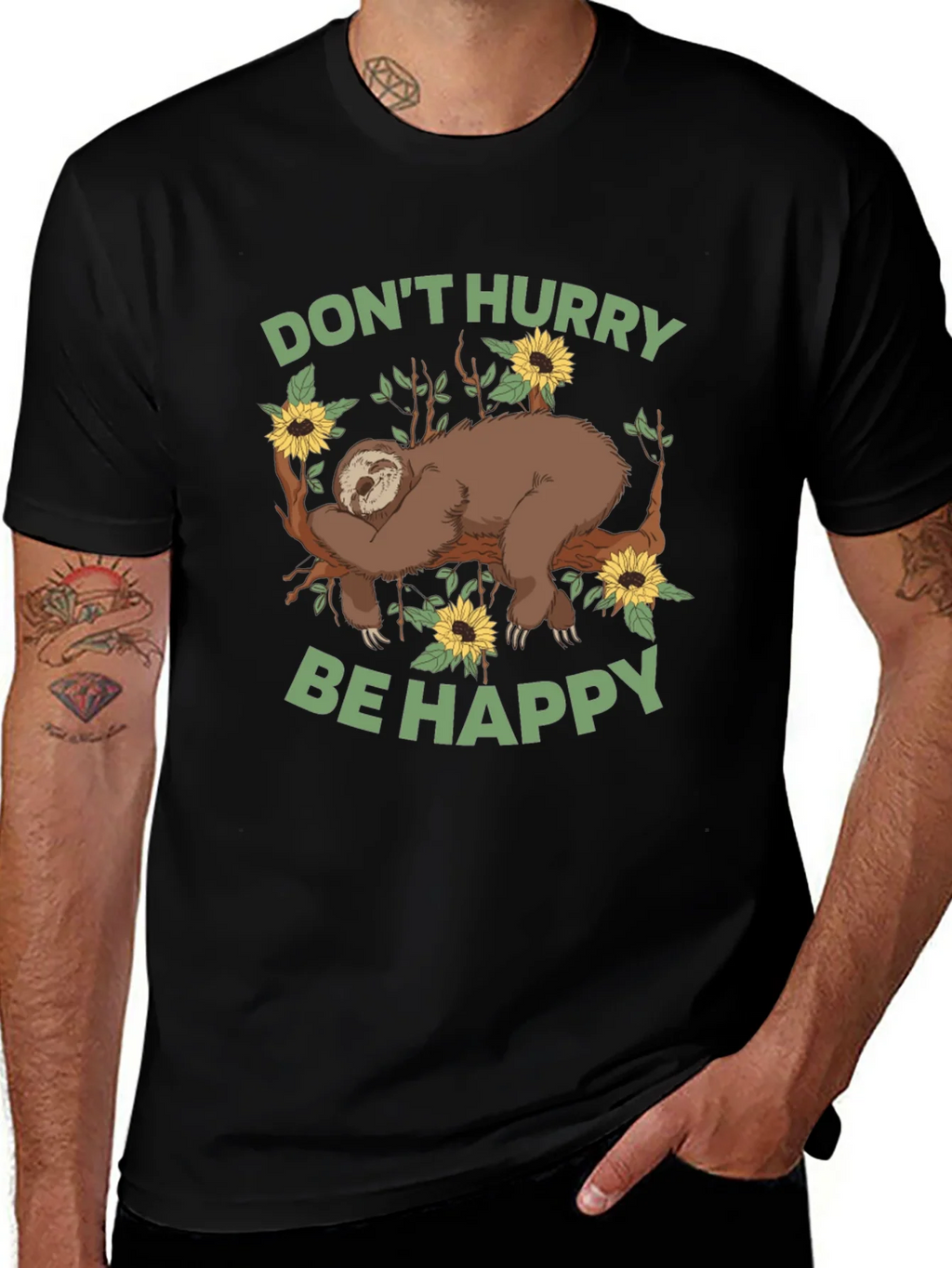Sloth Graphic Tee - Dont Hurry Be Happy product image 1
