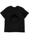 Black Husky Dog Head Graphic T-Shirt product image 1