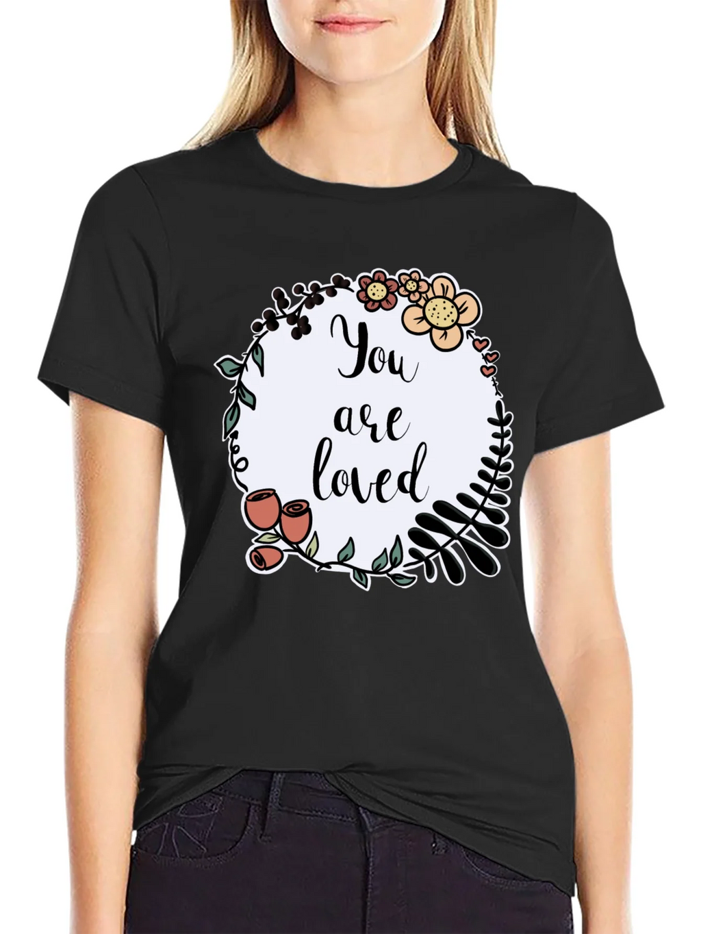 You are Loved Graphic Tee - Floral Wreath T-Shirt product image 2