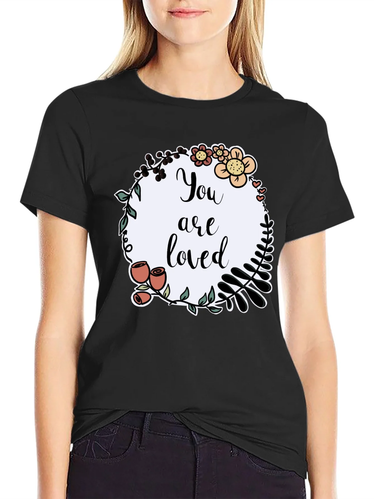 You are Loved Graphic Tee - Floral Wreath T-Shirt product image 2