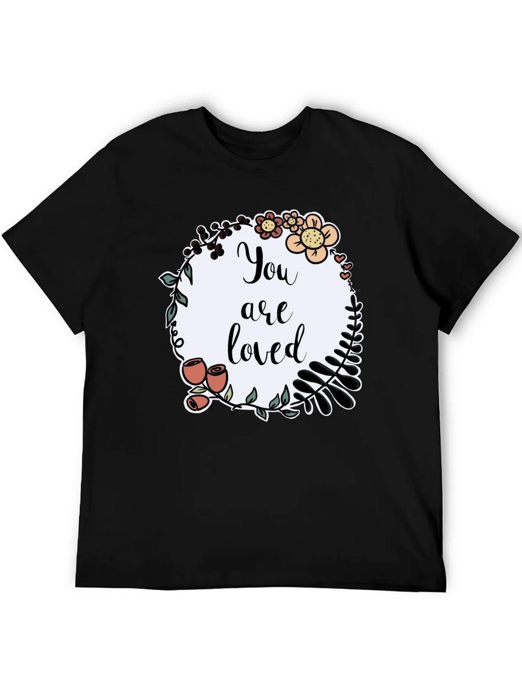 You are Loved Graphic Tee - Floral Wreath T-Shirt product image 5