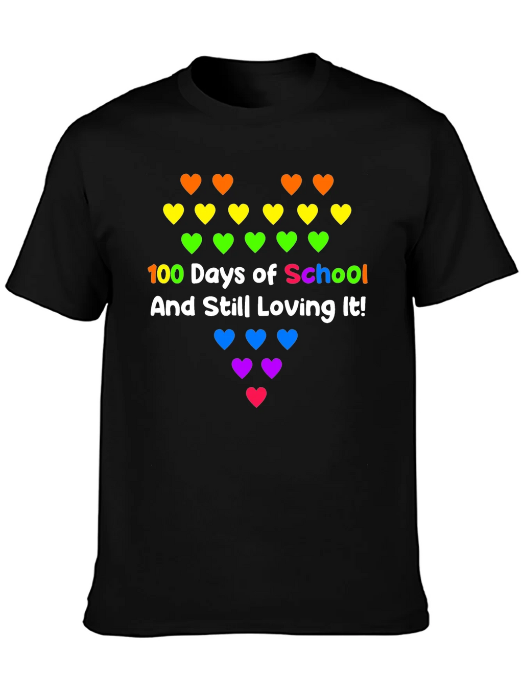 100 Days of School Rainbow Hearts Tee product image 3