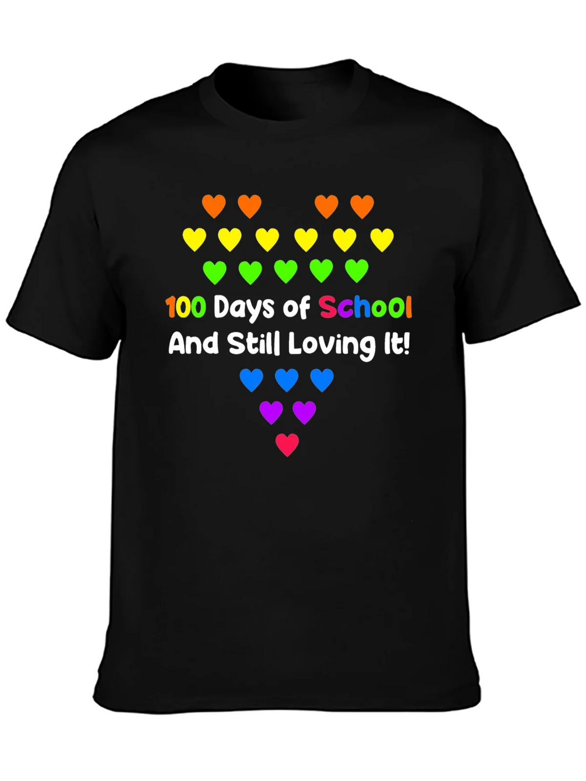 100 Days of School Rainbow Hearts Tee product image 3