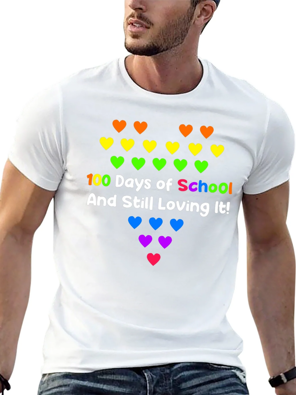 100 Days of School Rainbow Hearts Tee product image 12