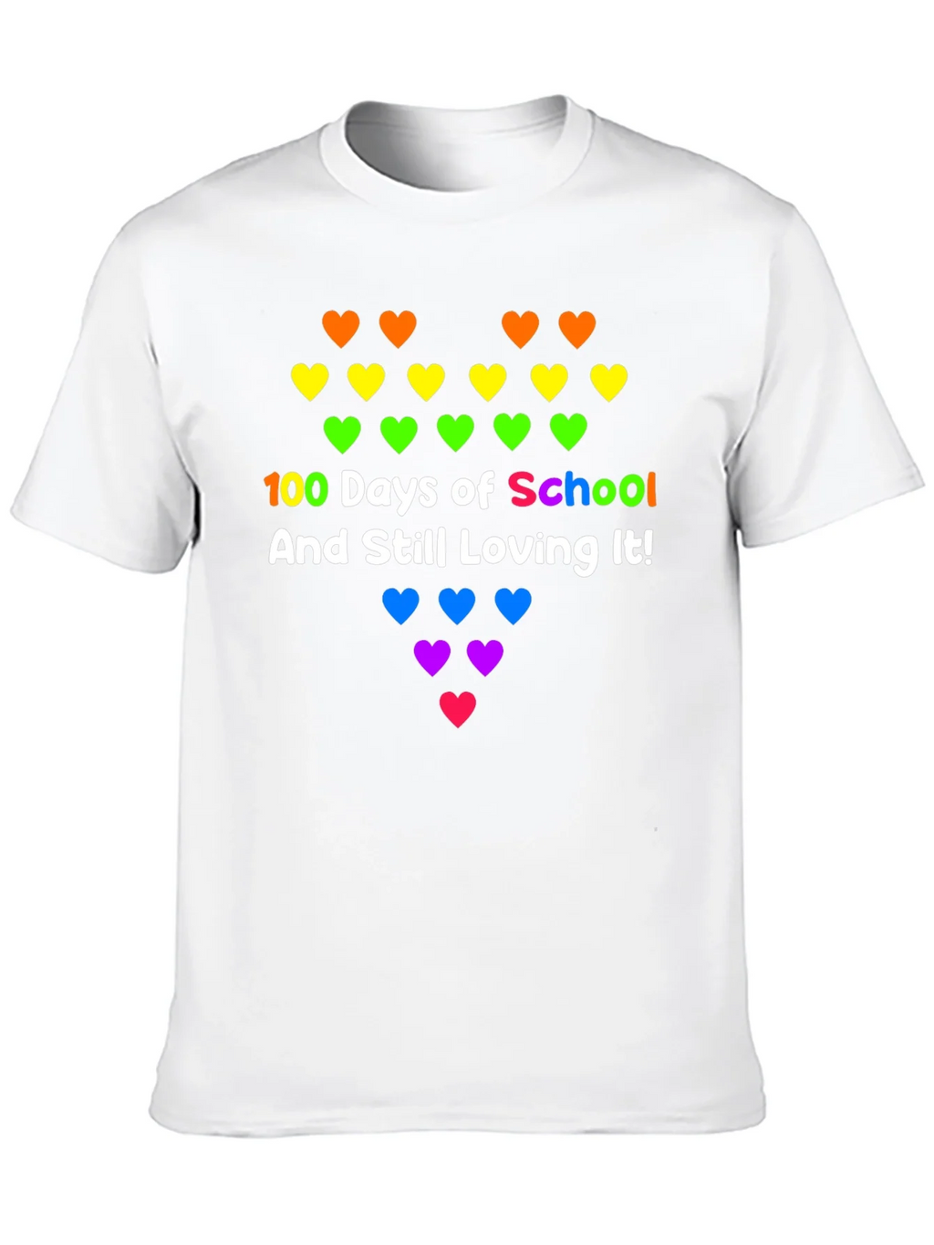 100 Days of School Rainbow Hearts Tee product image 9