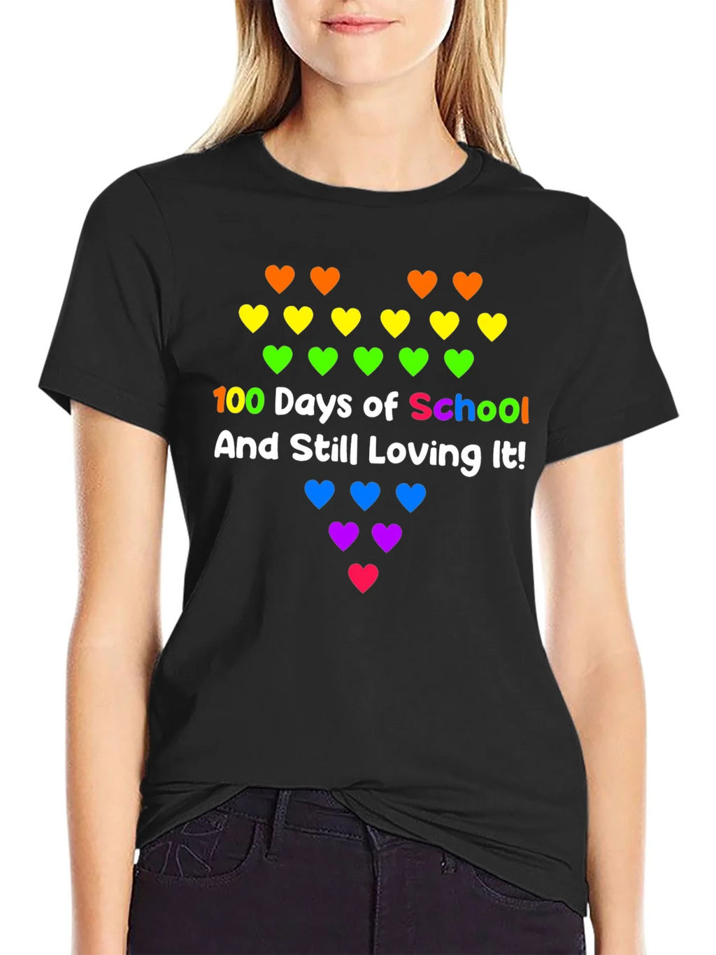 100 Days of School Rainbow Hearts Tee product image 2
