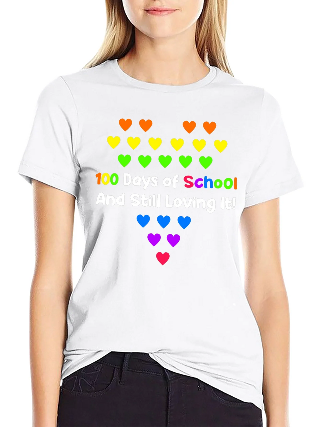 100 Days of School Rainbow Hearts Tee product image 8