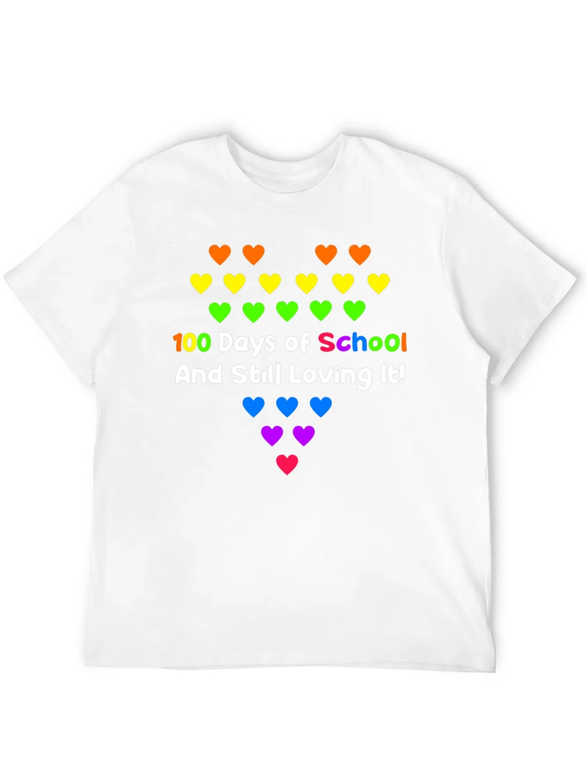 100 Days of School Rainbow Hearts Tee product image 11