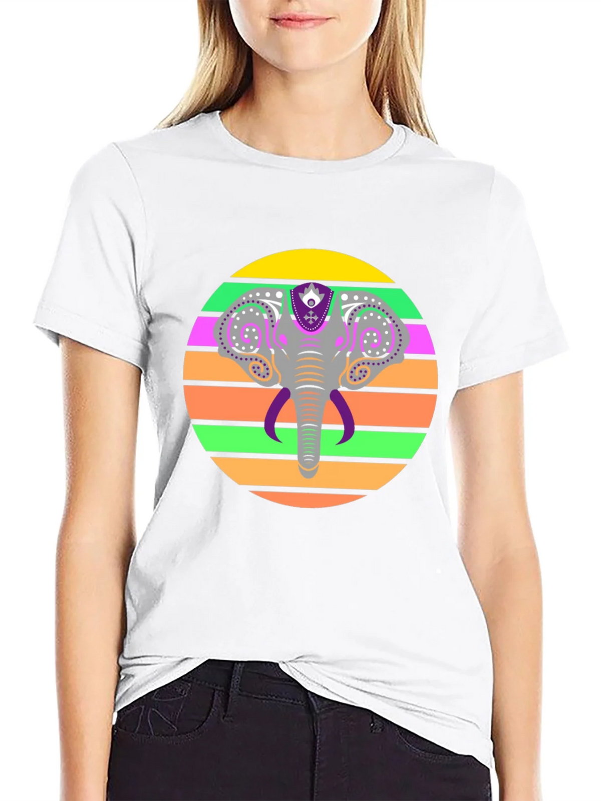 Elephant Sunset Graphic Tee - Stylish Mens Black T-Shirt product image 8
