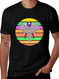 Elephant Sunset Graphic Tee - Stylish Mens Black T-Shirt product image 1
