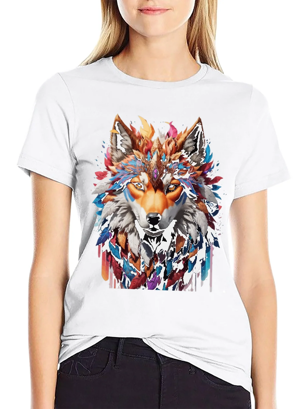 Wolf Spirit Graphic Tee - Artistic Animal Design product image 8