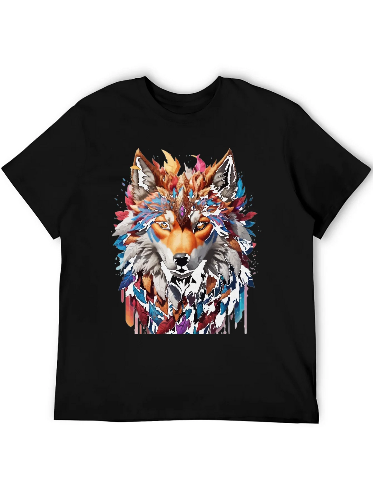 Wolf Spirit Graphic Tee - Artistic Animal Design product image 5