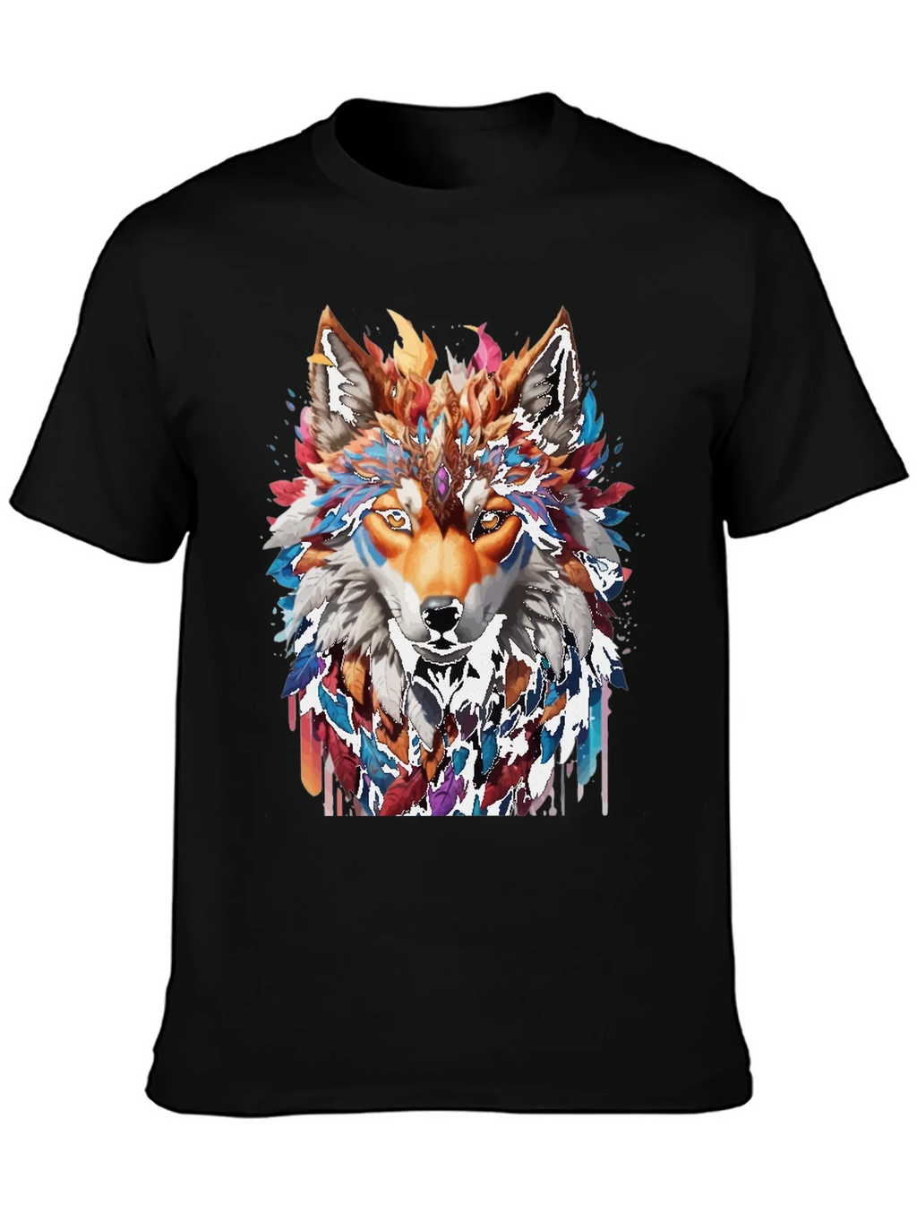 Wolf Spirit Graphic Tee - Artistic Animal Design product image 3