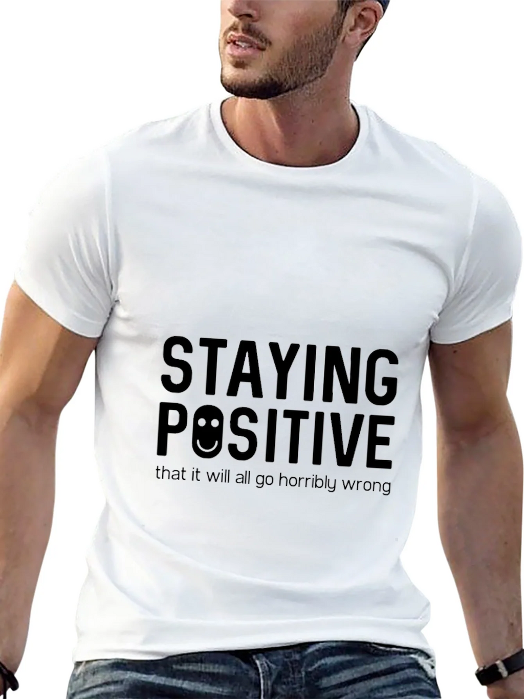 Staying Positive Graphic Black T-Shirt product image 12