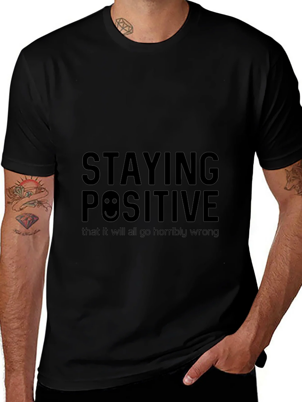 Staying Positive Graphic Black T-Shirt product image 1