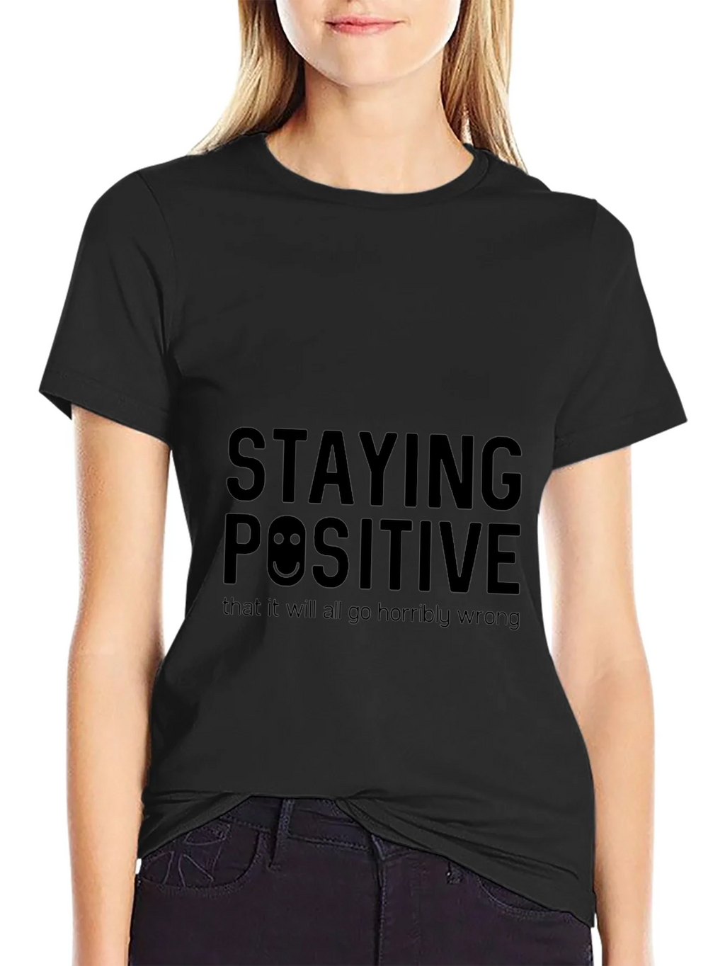 Staying Positive Graphic Black T-Shirt product image 2