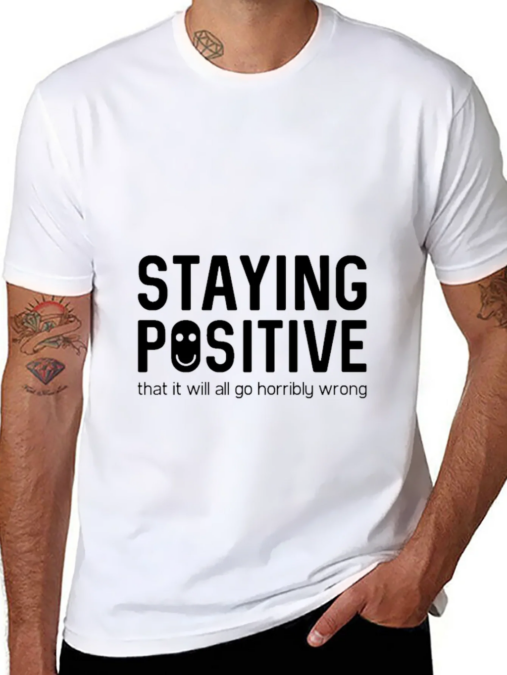 Staying Positive Graphic Black T-Shirt product image 7
