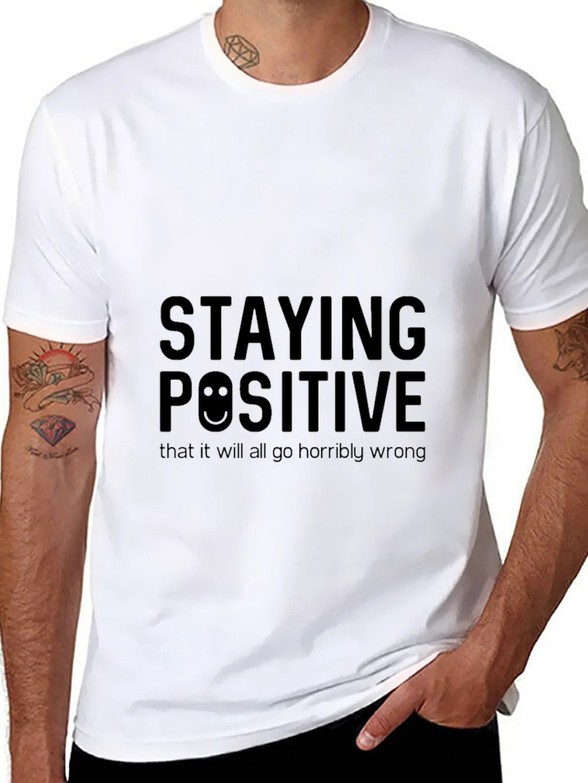Staying Positive Graphic Black T-Shirt product image 7