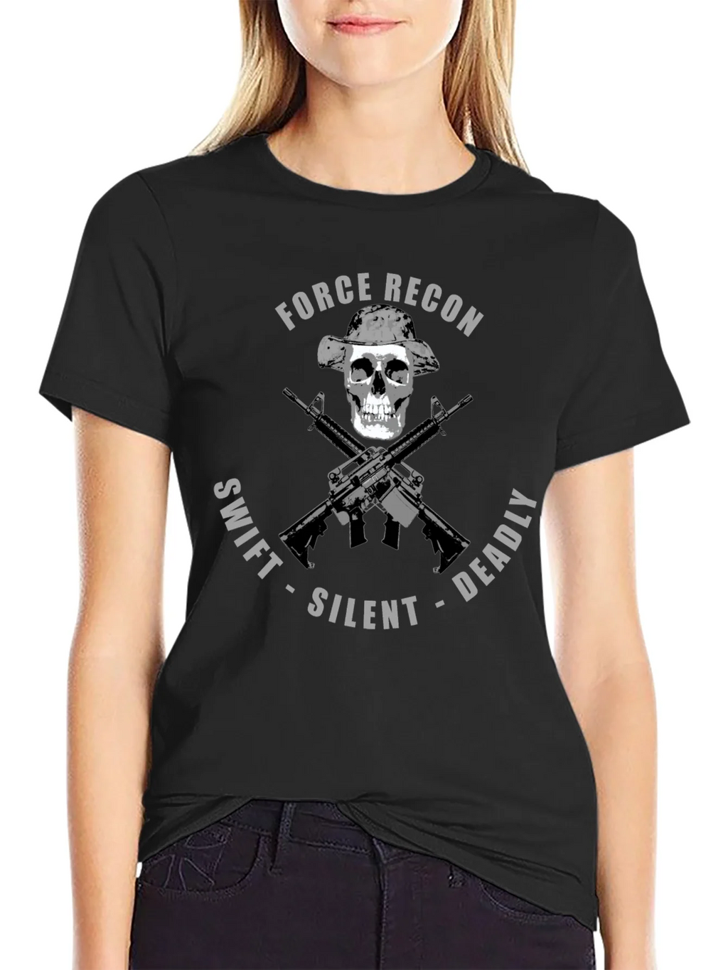 Force Recon Skull T-Shirt: Swift Silent Deadly Tee