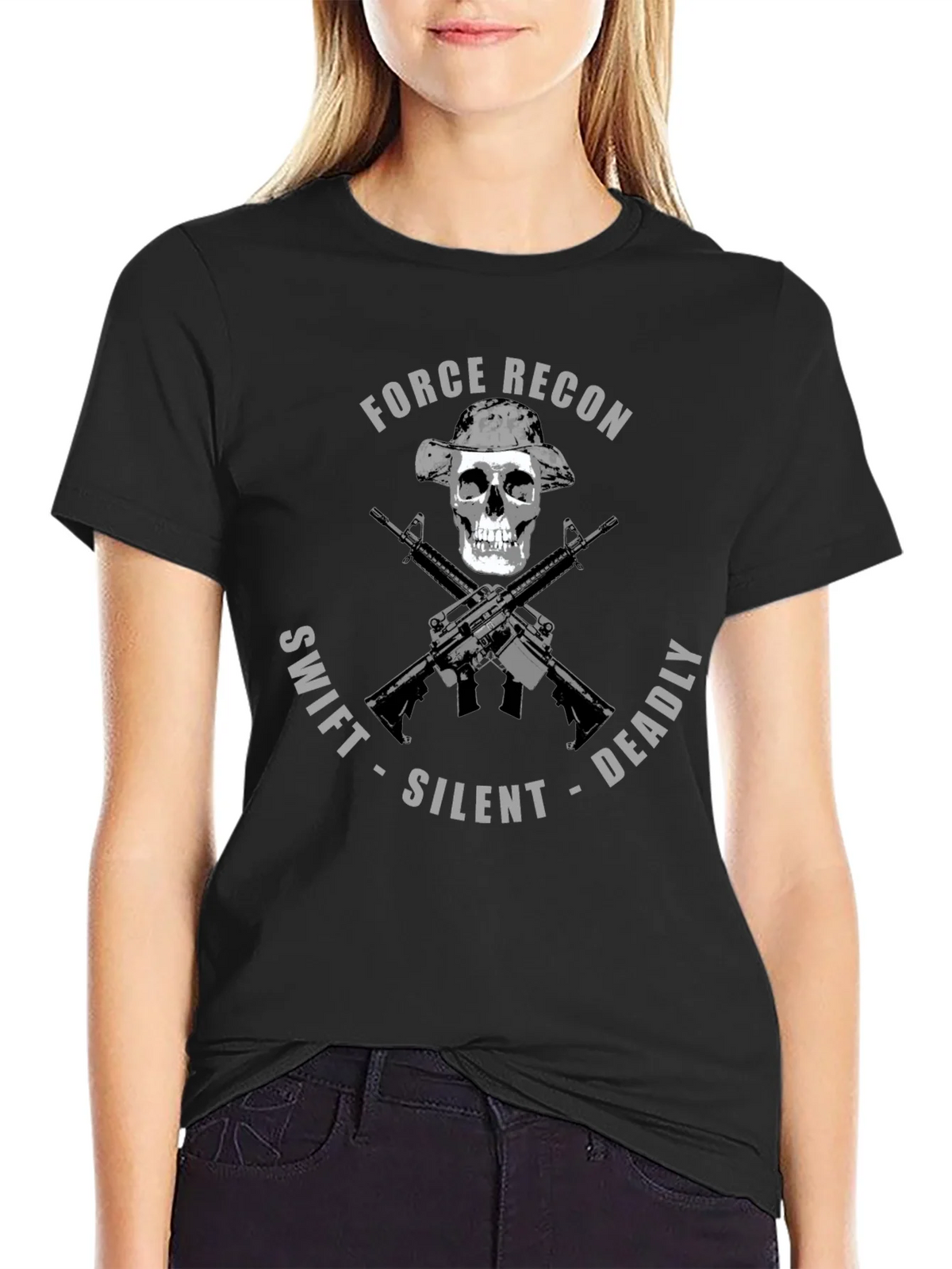 Force Recon Skull T-Shirt: Swift Silent Deadly Tee