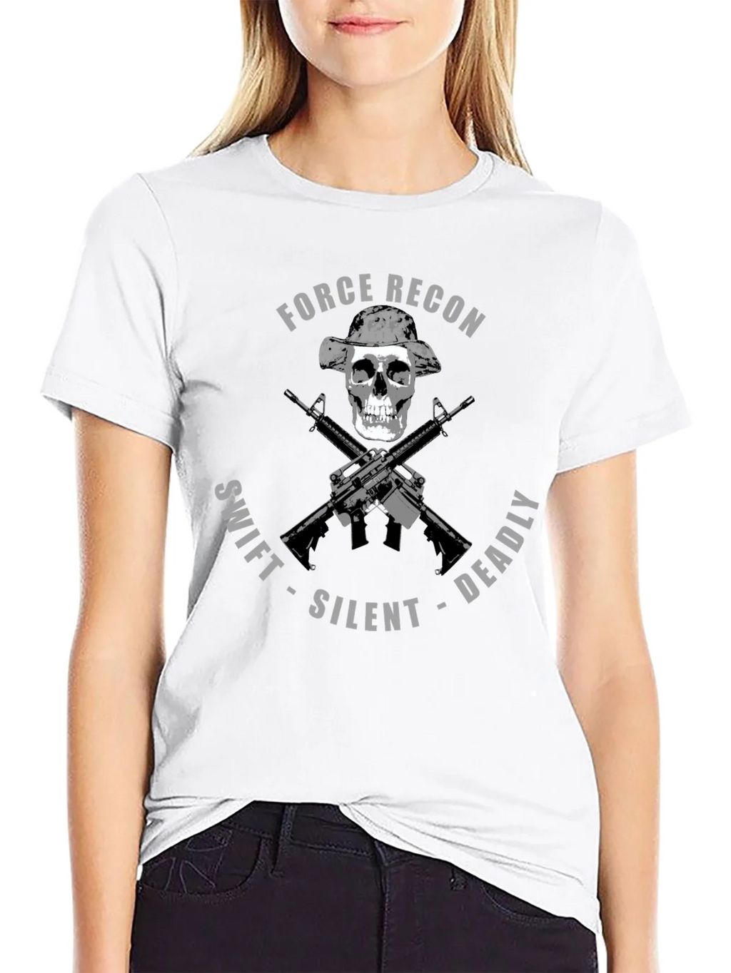 Force Recon Skull T-Shirt: Swift Silent Deadly Tee