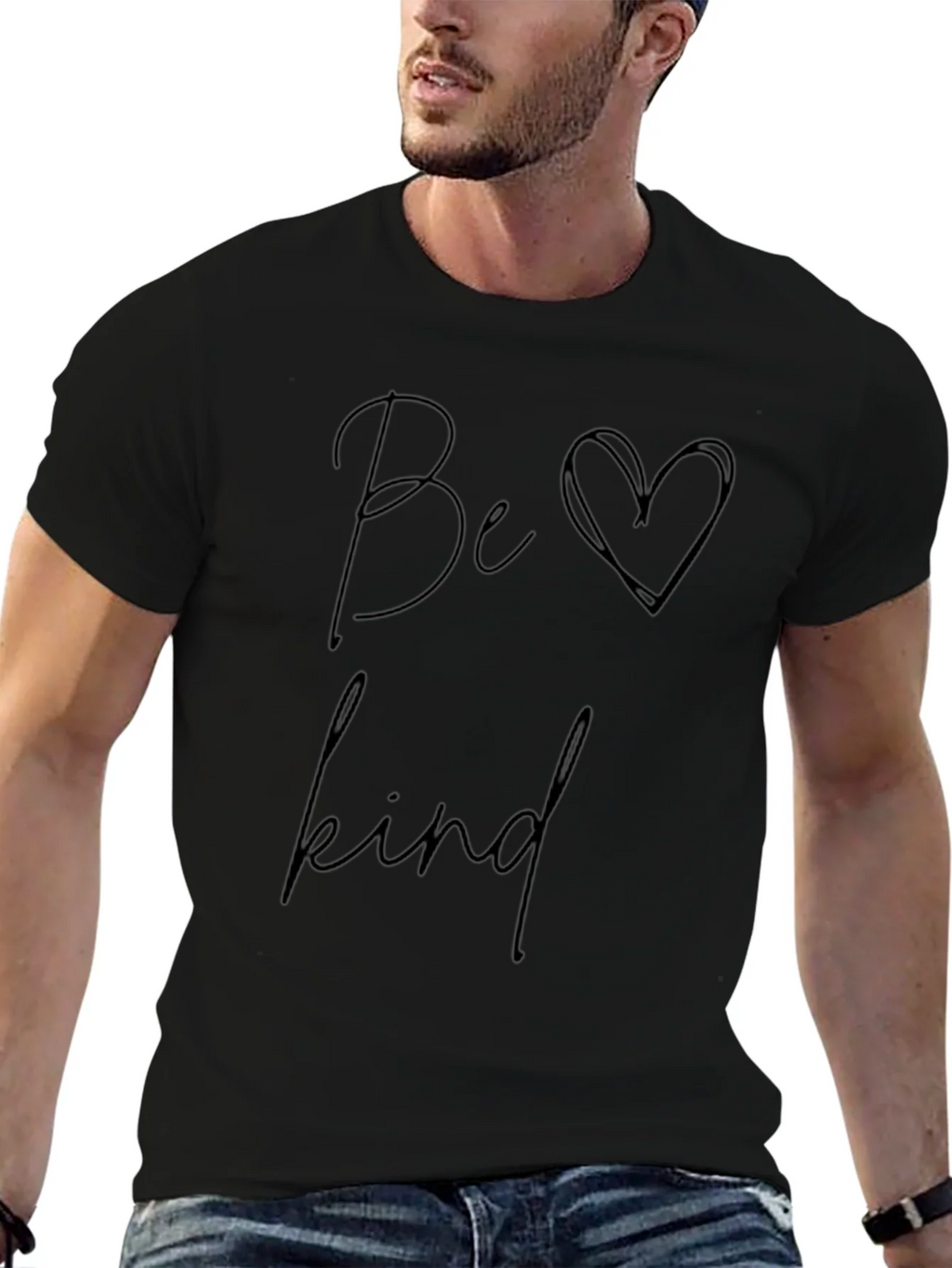 Be Kind T-Shirt - Soft Black Cotton Blend Casual Tee product image 6