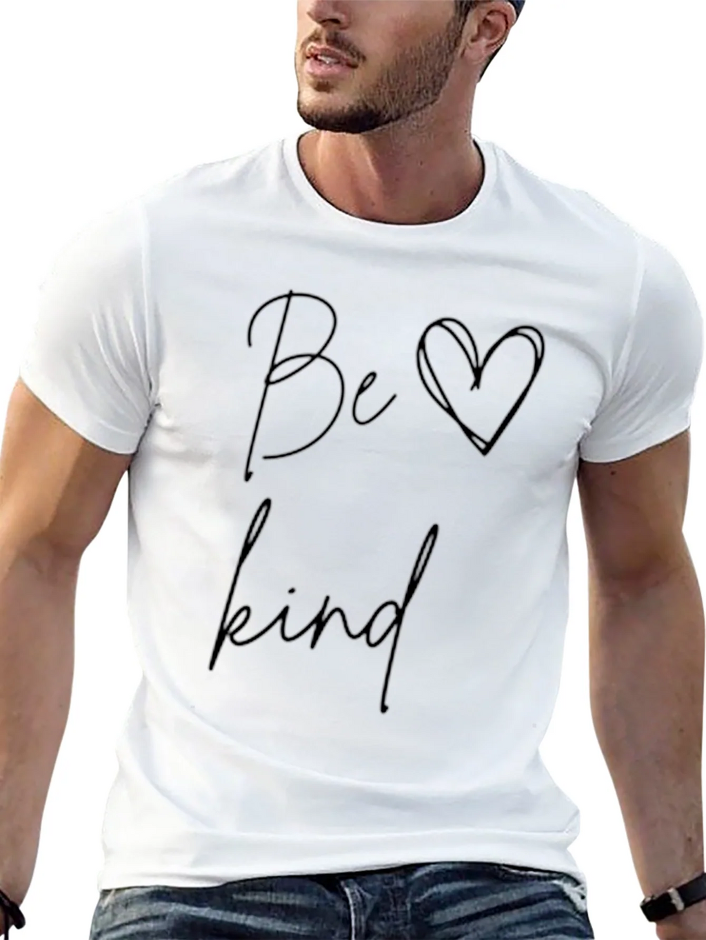 Be Kind T-Shirt - Soft Black Cotton Blend Casual Tee product image 12