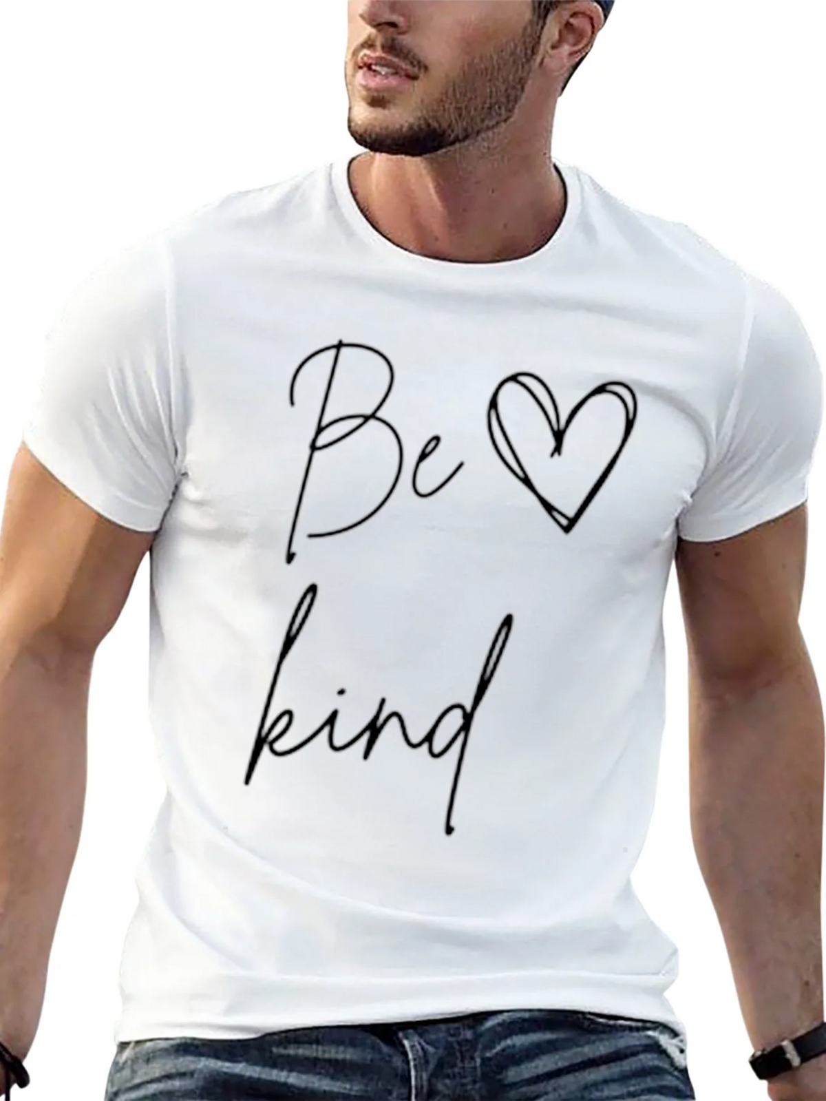 Be Kind T-Shirt - Soft Black Cotton Blend Casual Tee product image 12