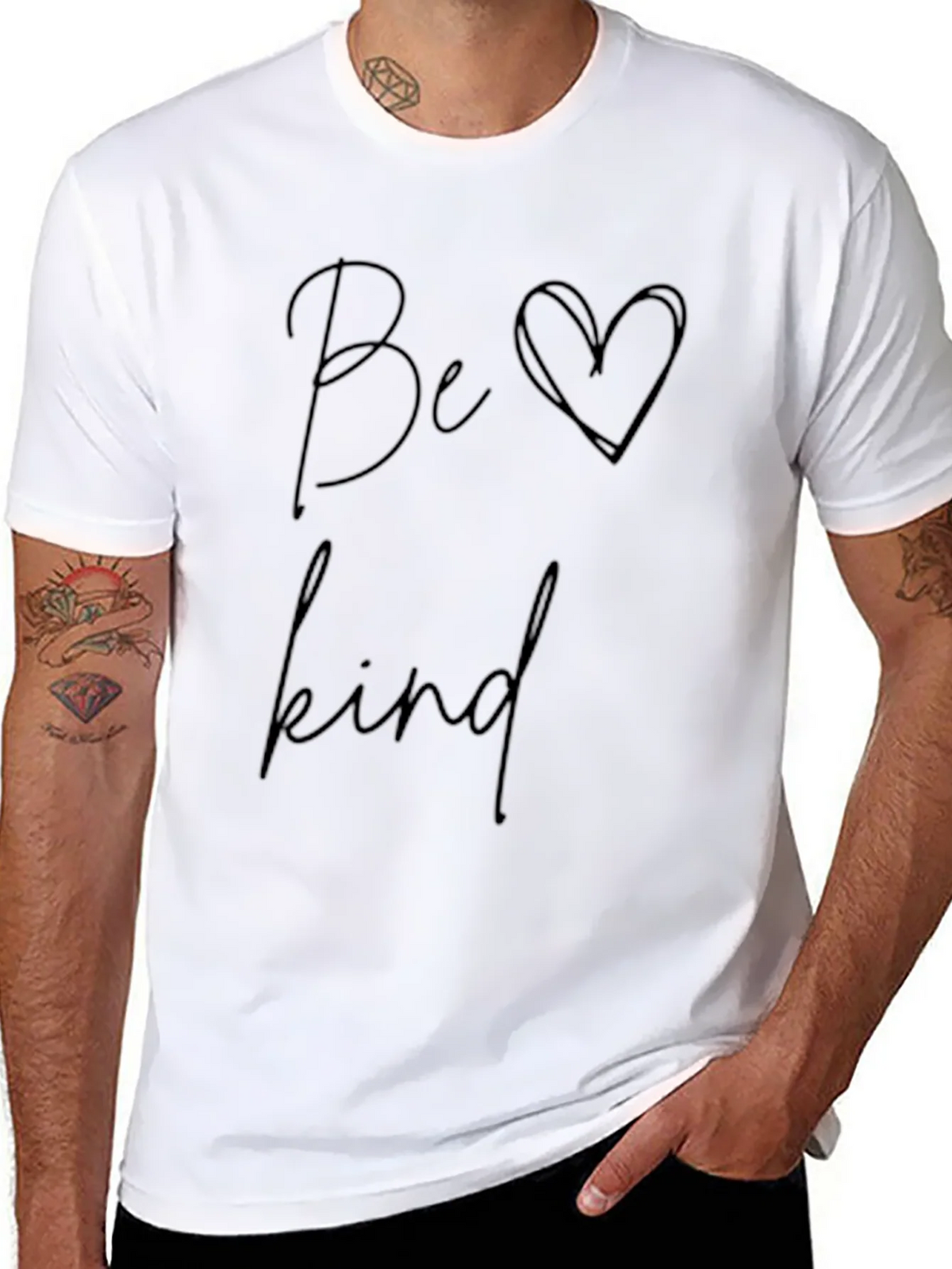 Be Kind T-Shirt - Soft Black Cotton Blend Casual Tee product image 7