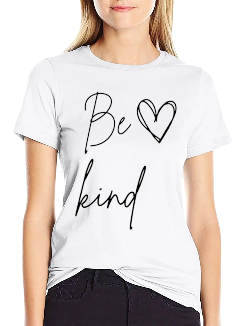 Be Kind T-Shirt - Soft Black Cotton Blend Casual Tee product image 8