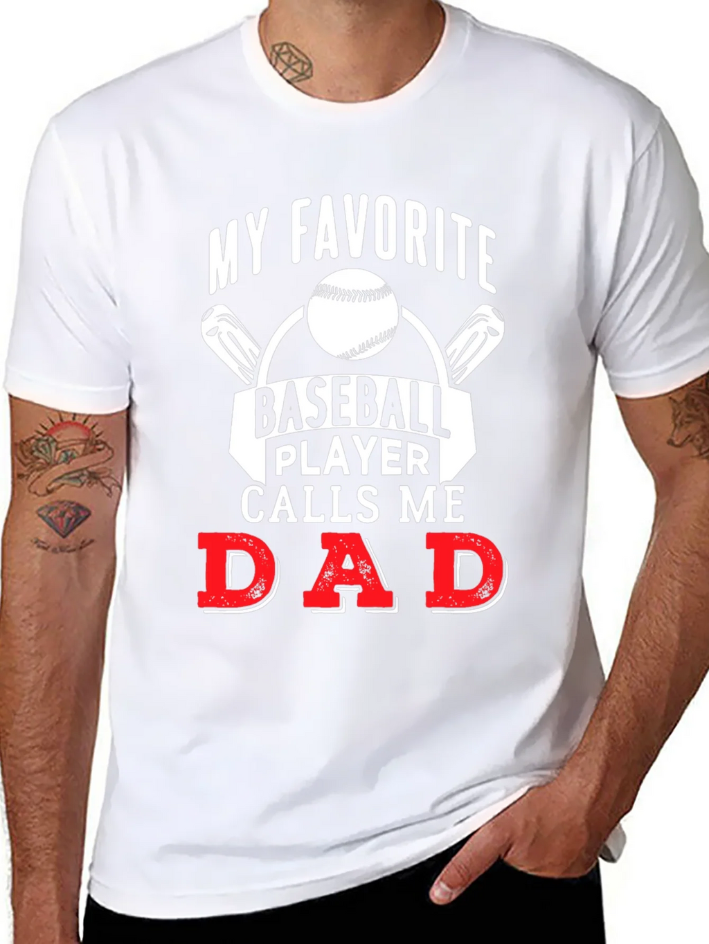 My Favorite Baseball Player Calls Me Dad T-Shirt product image 7