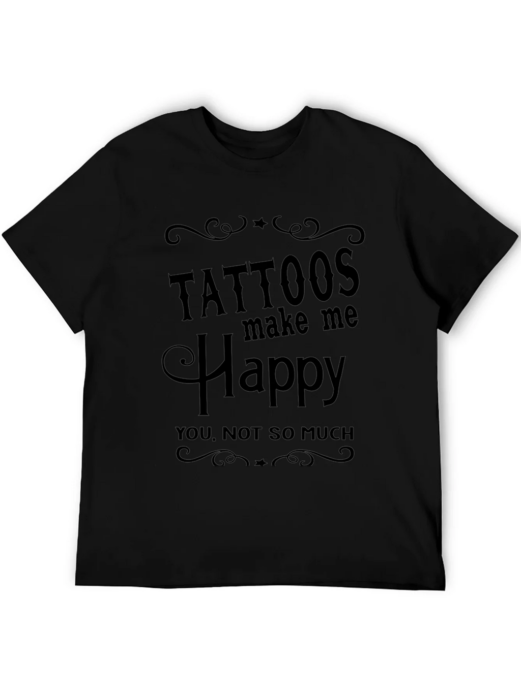 Tattoos Make Me Happy Graphic Tee - Mens Black T-Shirt product image 5
