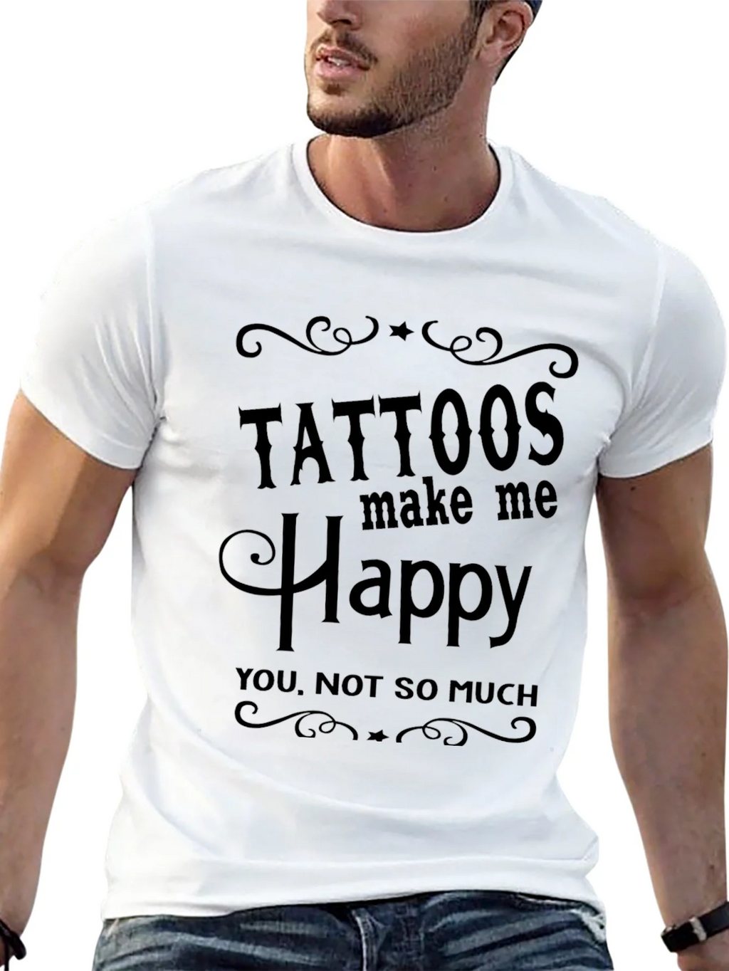 Tattoos Make Me Happy Graphic Tee - Mens Black T-Shirt product image 12