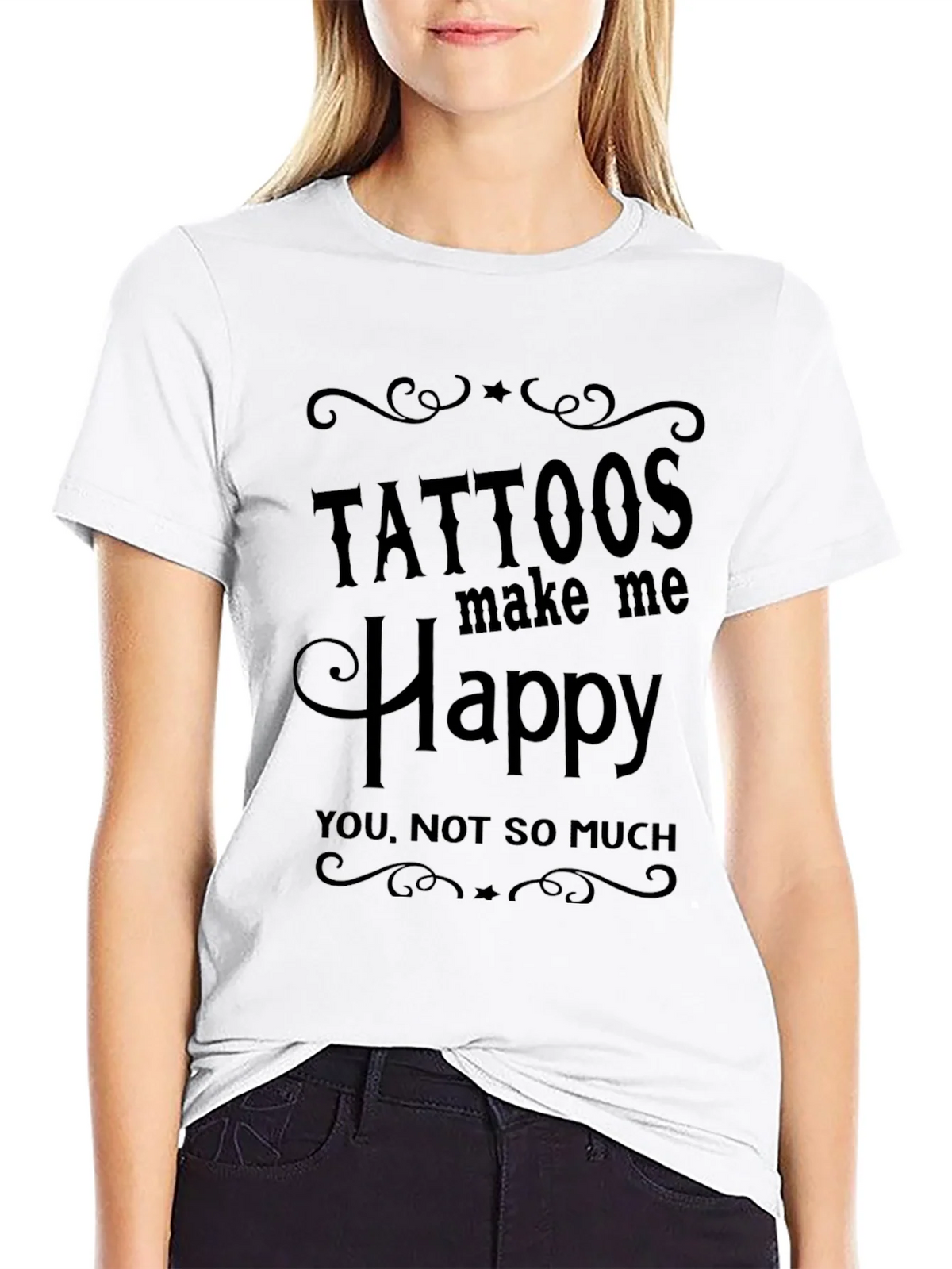 Tattoos Make Me Happy Graphic Tee - Mens Black T-Shirt product image 8
