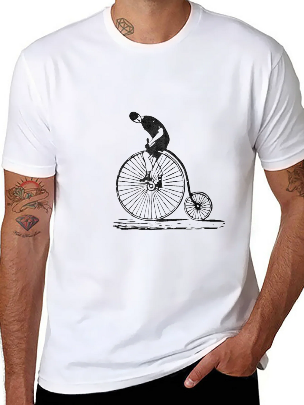Vintage Bicycle Graphic Black T-Shirt product image 7
