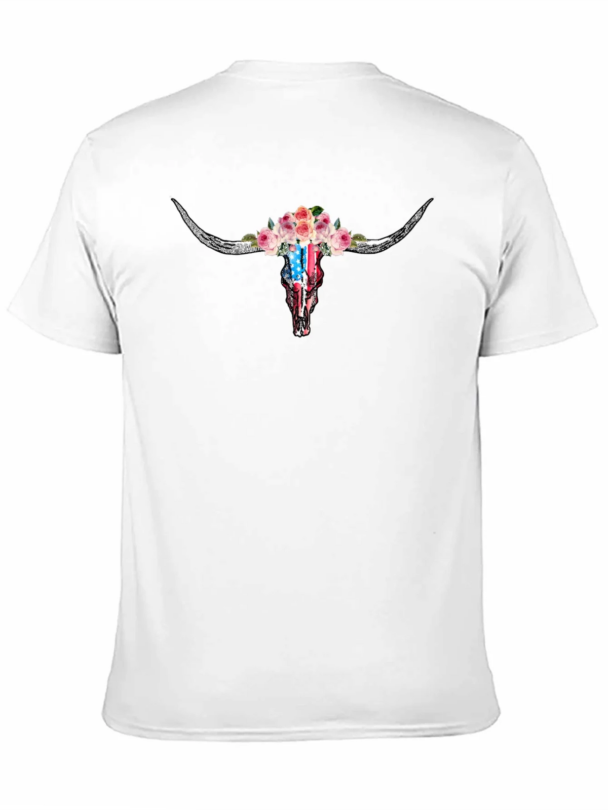 Floral Skull T-Shirt - American Flag Design product image 10