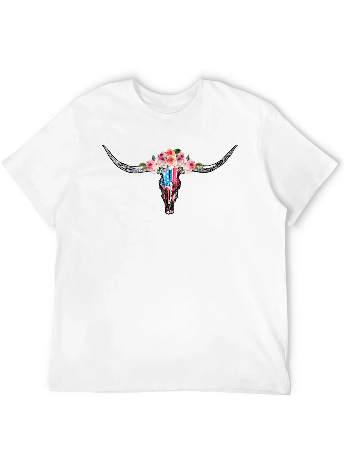 Floral Skull T-Shirt - American Flag Design product image 11