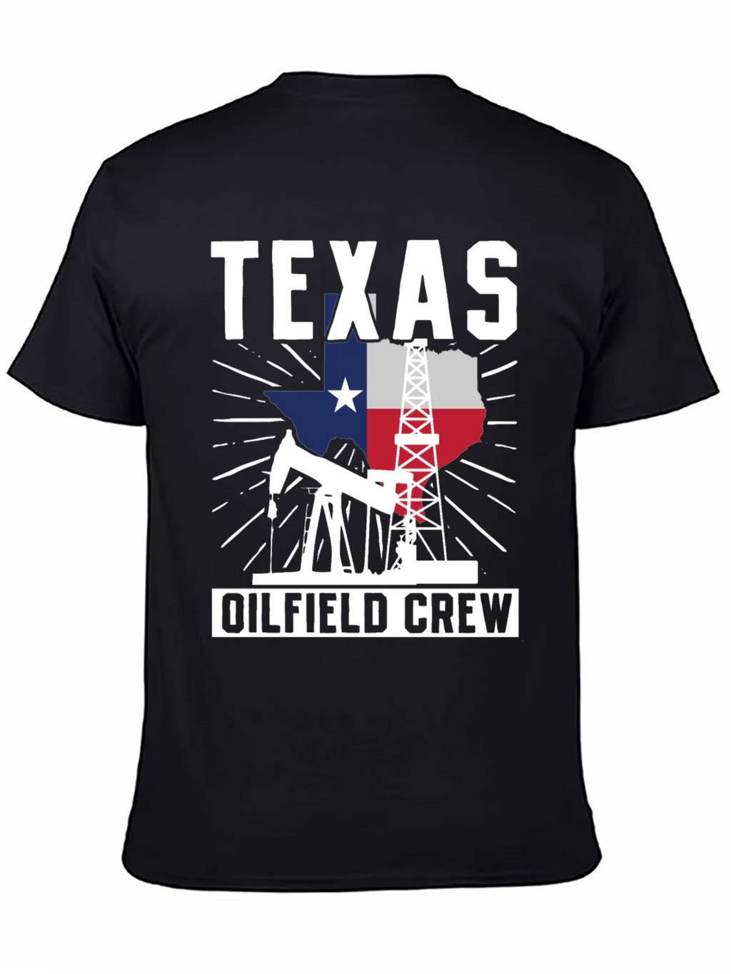 Texas Oilfield Crew Graphic Tee - Black Cotton Shirt product image 4