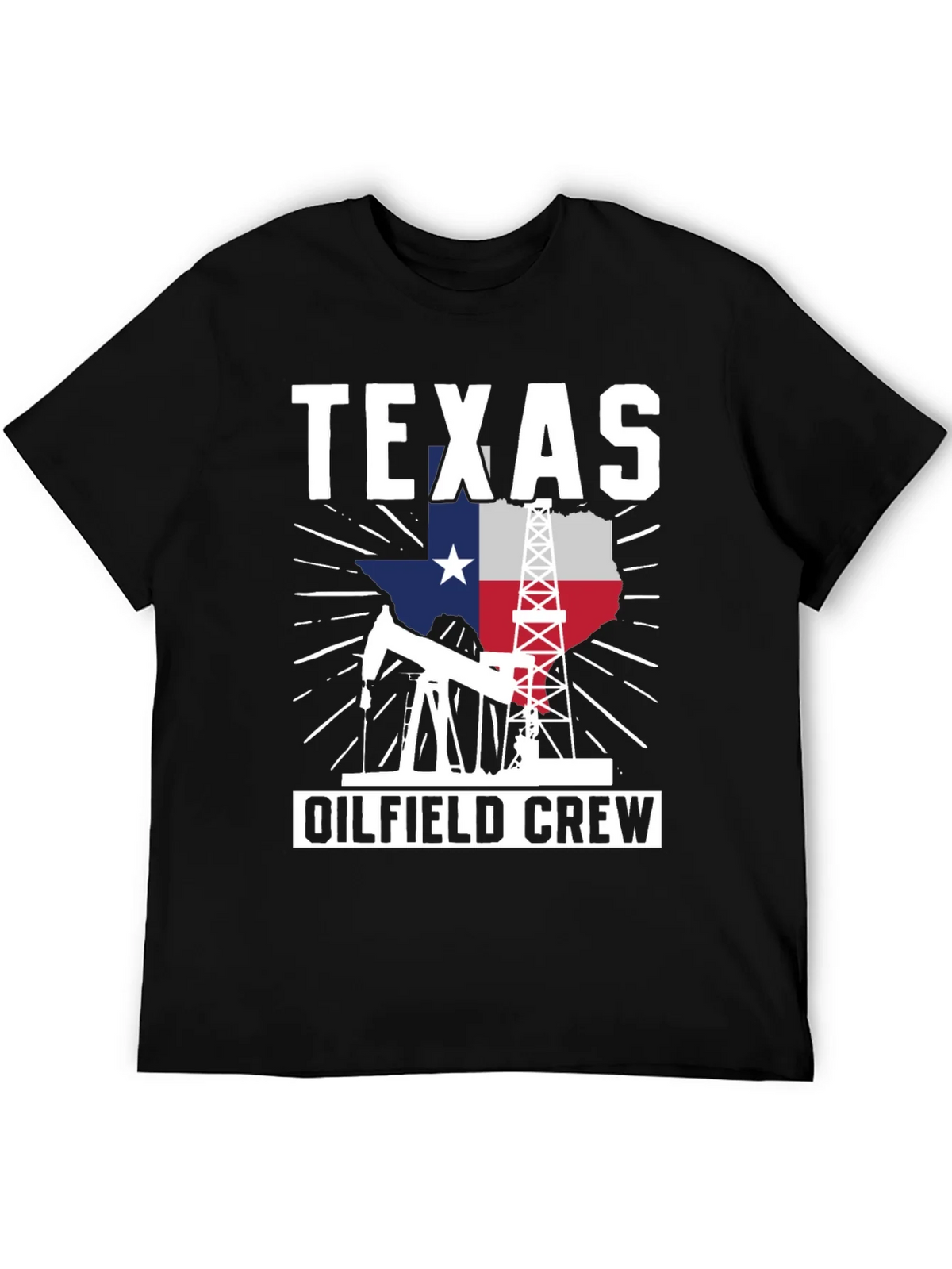 Texas Oilfield Crew Graphic Tee - Black Cotton Shirt product image 5