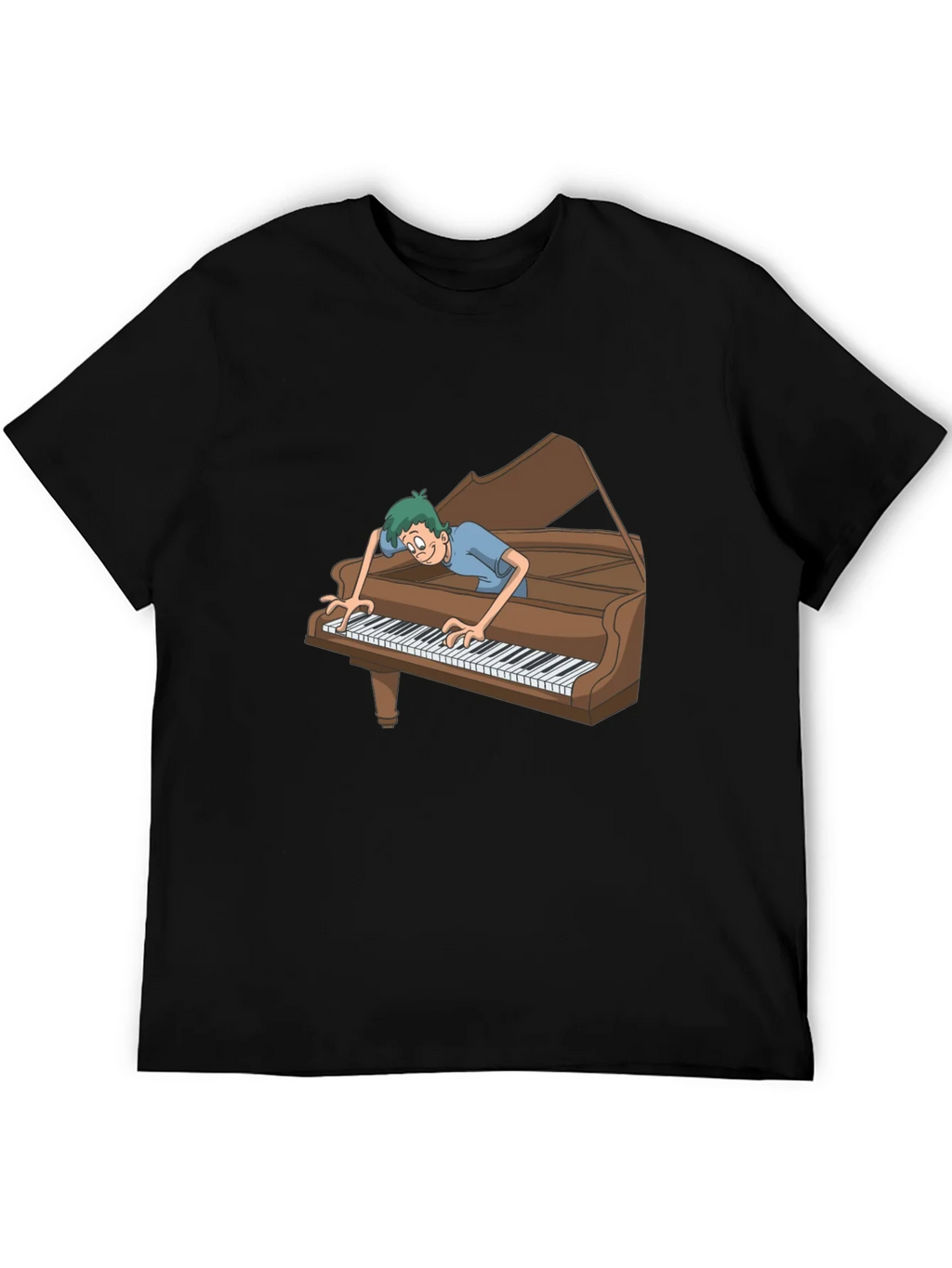 Funny Cartoon Piano Player Graphic Tee product image 5