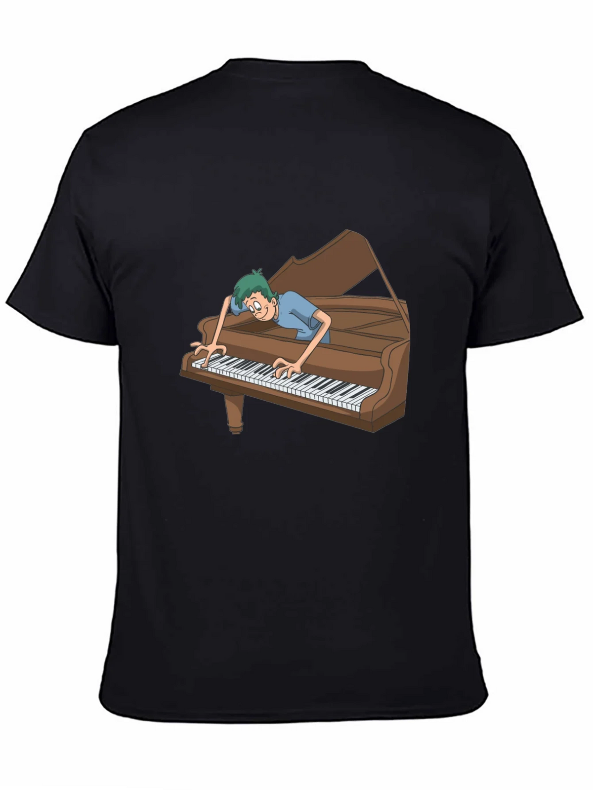 Funny Cartoon Piano Player Graphic Tee product image 4