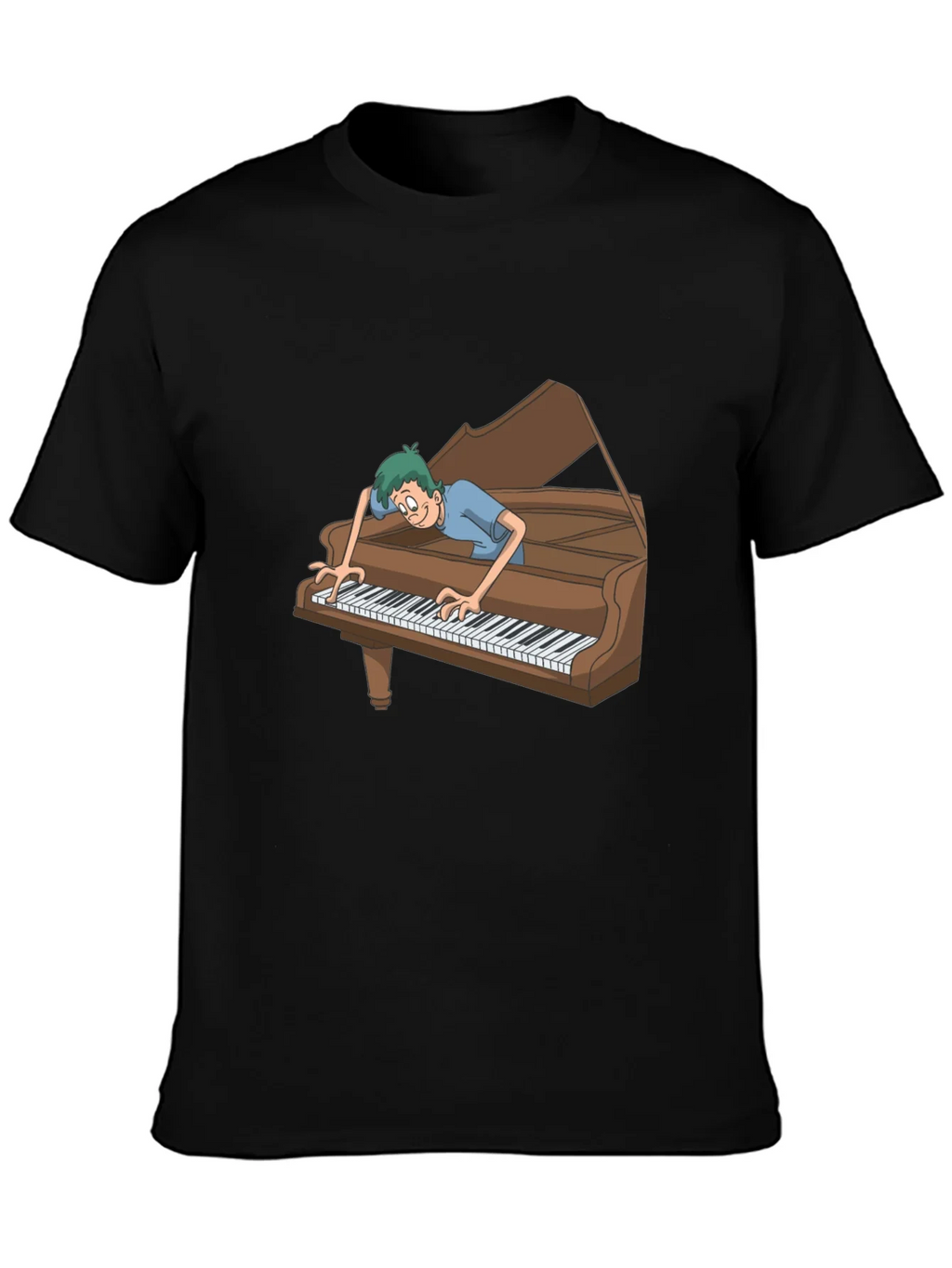 Funny Cartoon Piano Player Graphic Tee product image 3