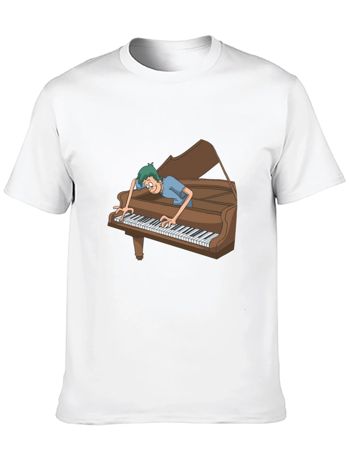 Funny Cartoon Piano Player Graphic Tee product image 9