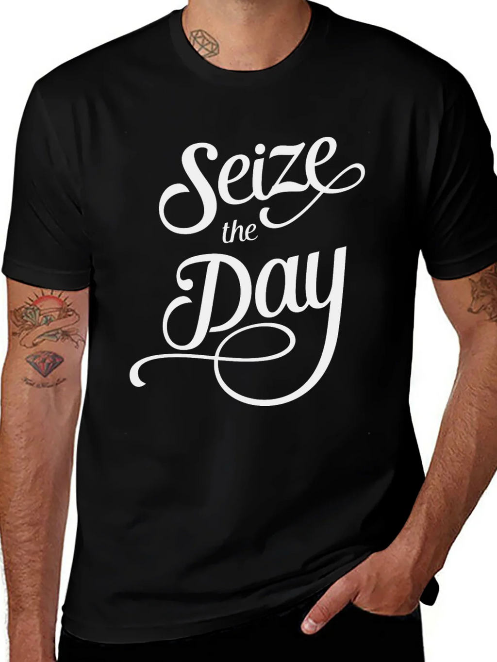 Seize the Day Black Graphic Tee product image 1