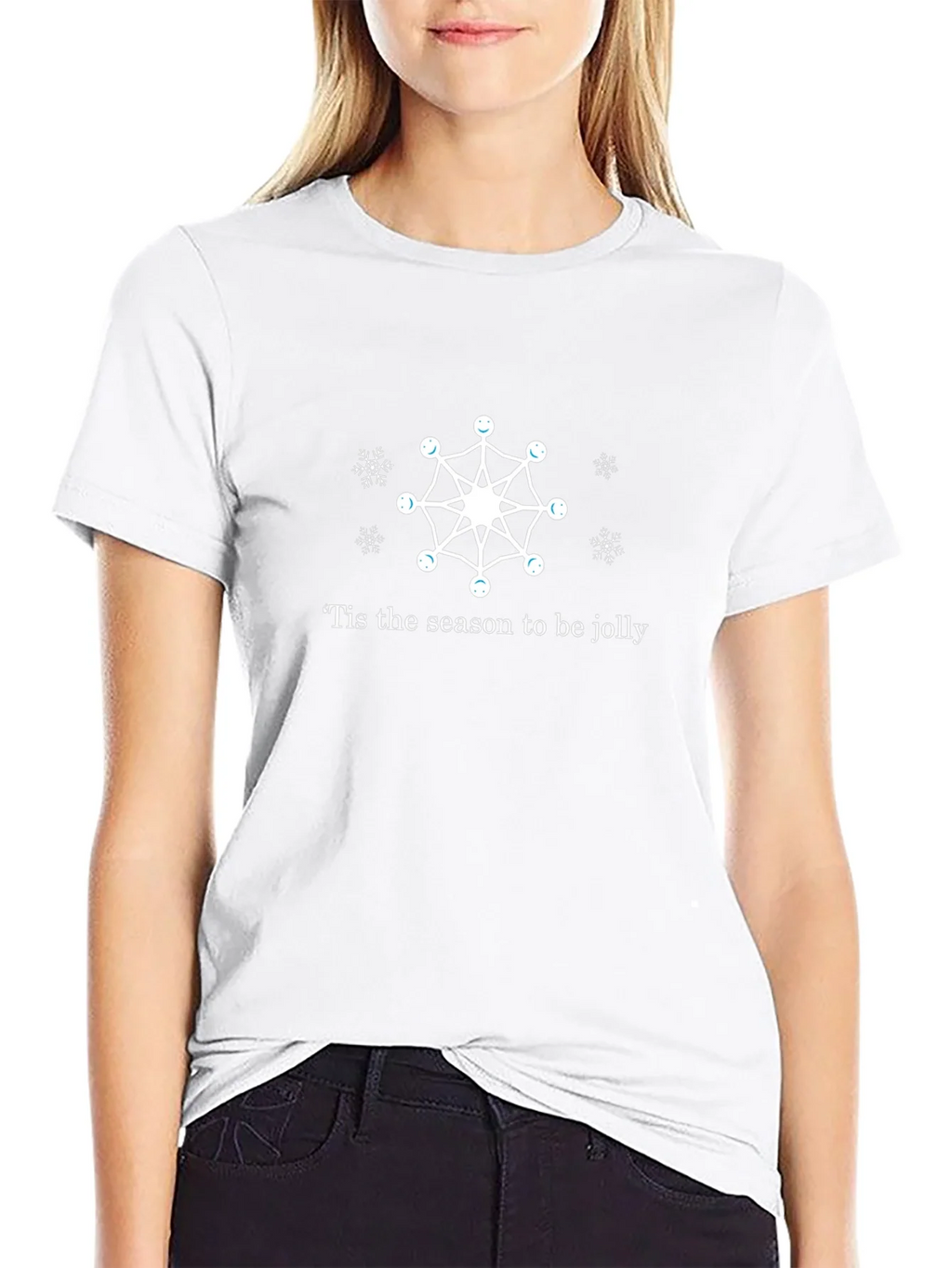 Festive Snowflake Graphic Tee - Tis the Season to Be Jolly product image 8