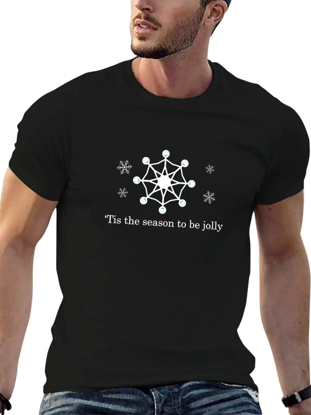 Festive Snowflake Graphic Tee - Tis the Season to Be Jolly product image 6