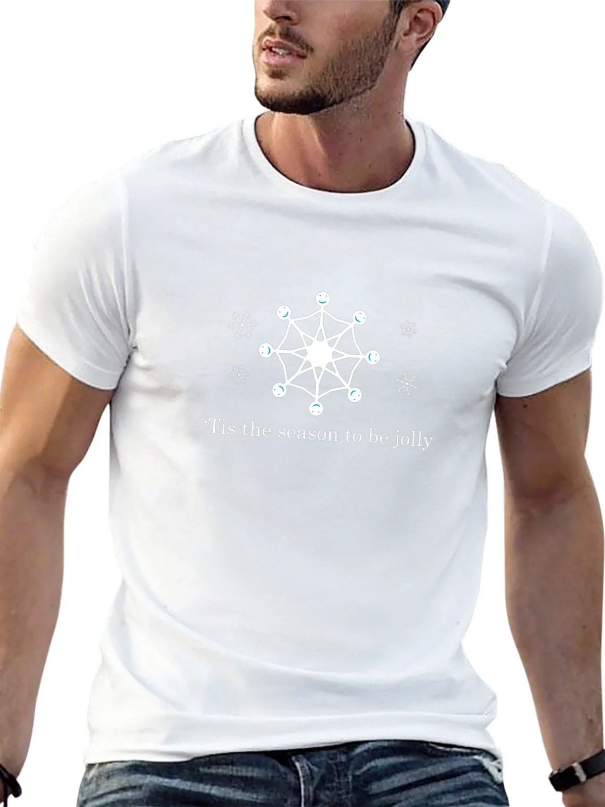 Festive Snowflake Graphic Tee - Tis the Season to Be Jolly product image 12