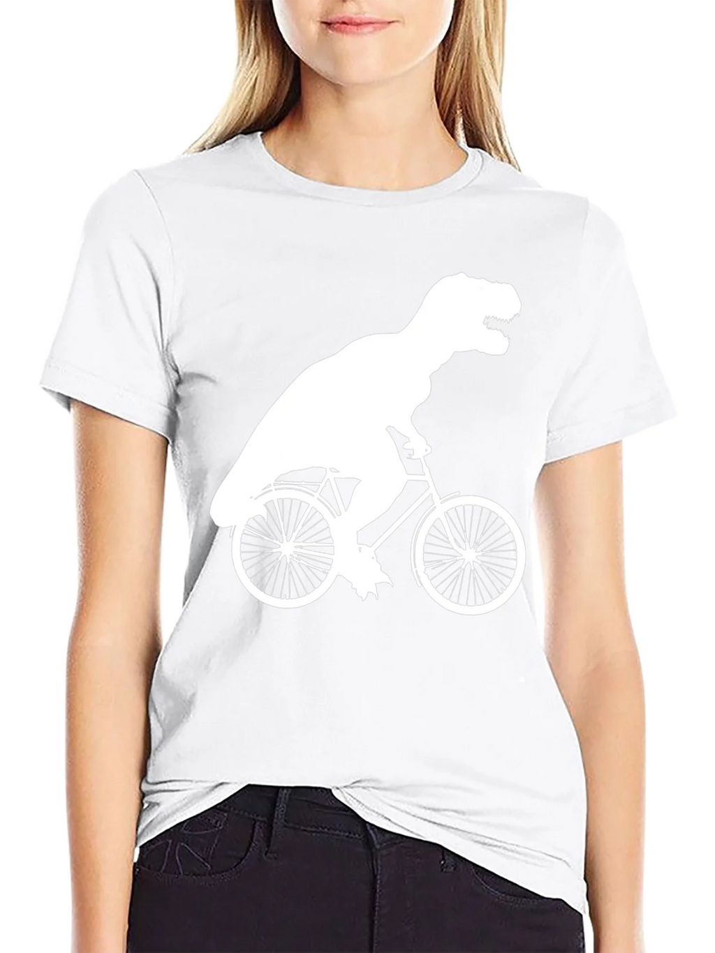 T-Rex Riding Bike Graphic Tee - Black product image 8