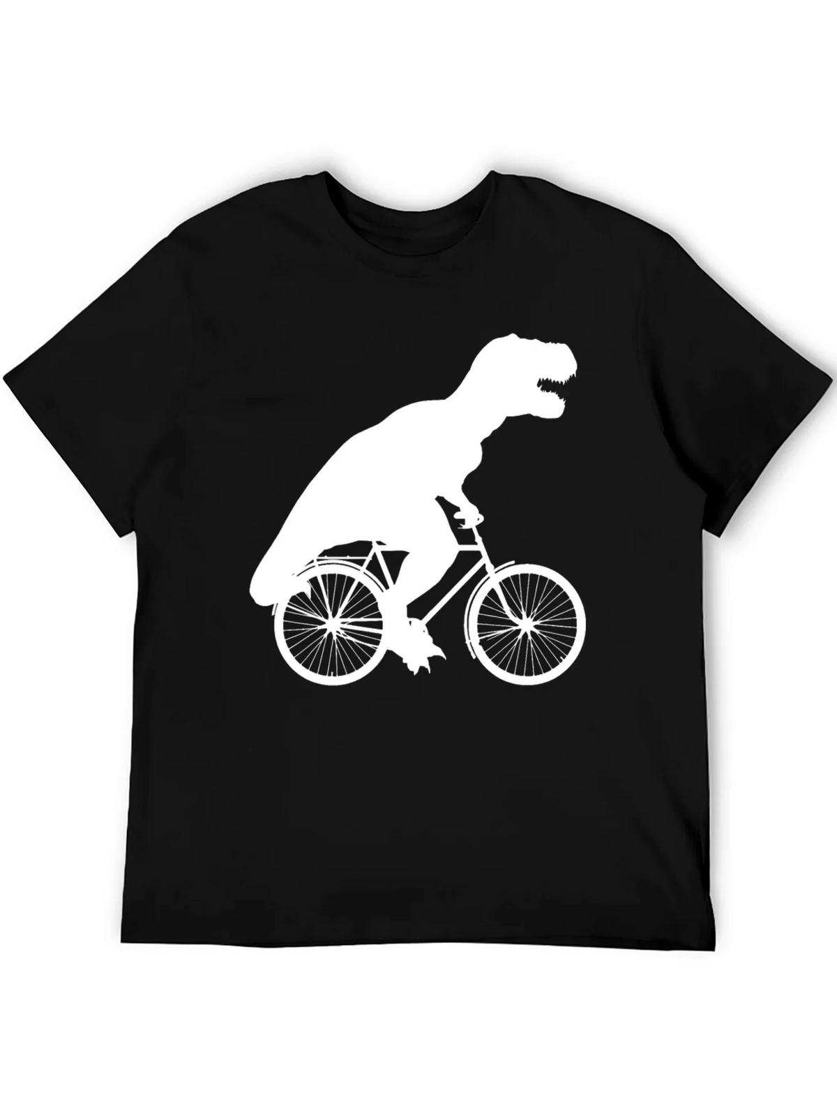 T-Rex Riding Bike Graphic Tee - Black product image 5